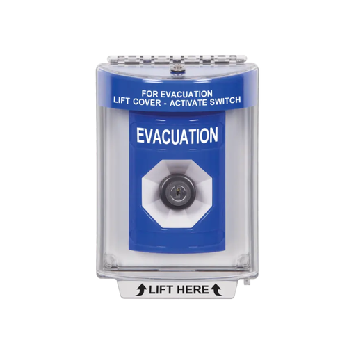 Standard Labeling, Buttons With Universal Stopper Flush, Key To Activate, Blue, SS2433EV-EN