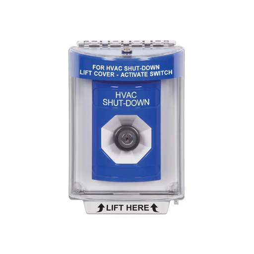 Standard Labeling, Buttons With Universal Stopper Flush, Key To Activate, Blue, SS2433HV-EN