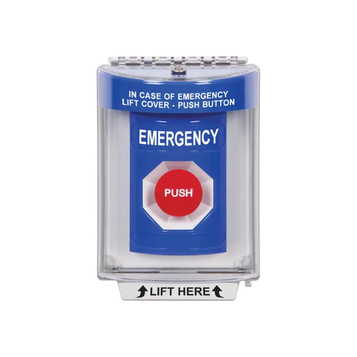 Standard Labeling, Buttons With Universal Stopper Flush, Momentary, Blue, SS2434EM-EN