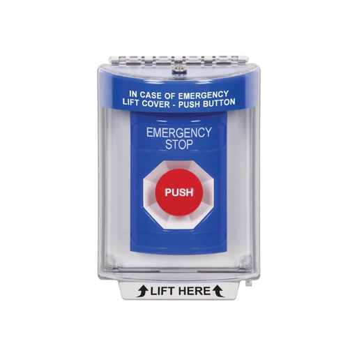 Standard Labeling, Buttons With Universal Stopper Flush, Momentary, Blue, SS2434ES-EN