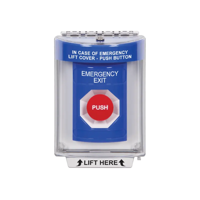 Standard Labeling, Buttons With Universal Stopper Flush, Momentary, Blue, SS2434EX-EN