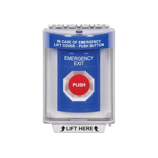 Standard Labeling, Buttons With Universal Stopper Flush, Momentary, Blue, SS2434EX-EN