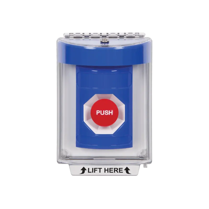Standard Labeling, Buttons With Universal Stopper Flush, Momentary, Blue, SS2434NT-EN