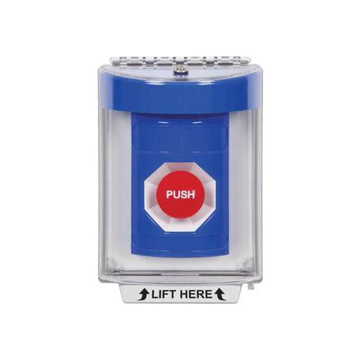 Standard Labeling, Buttons With Universal Stopper Flush, Momentary, Blue, SS2434NT-EN