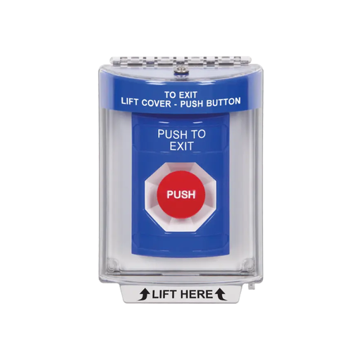 Standard Labeling, Buttons With Universal Stopper Flush, Momentary, Blue, SS2434PX-EN