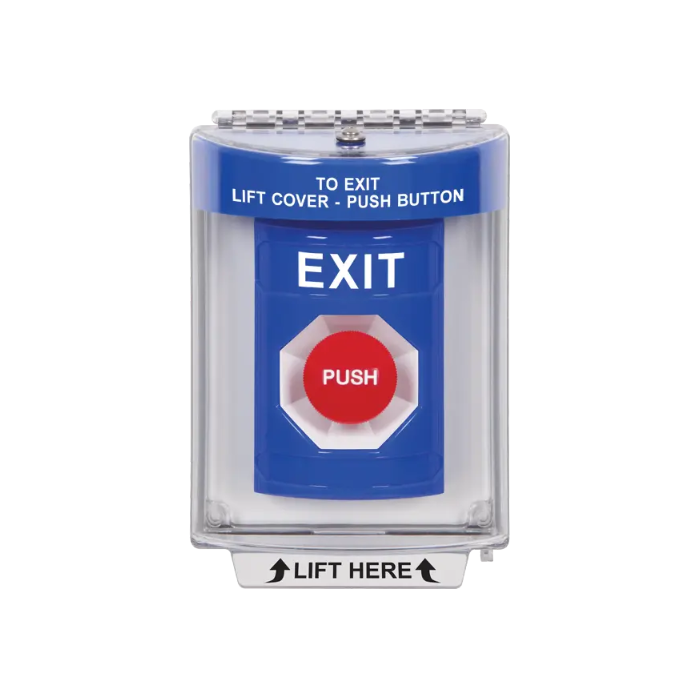 Standard Labeling, Buttons With Universal Stopper Flush, Momentary, Blue, SS2434XT-EN