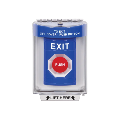 Standard Labeling, Buttons With Universal Stopper Flush, Momentary, Blue, SS2434XT-EN