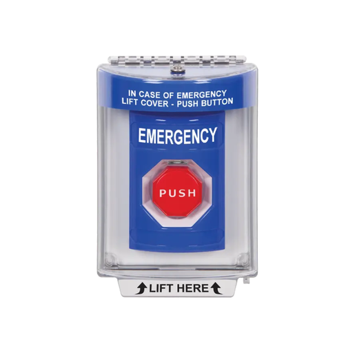 Standard Labeling, Buttons With Universal Stopper Flush, Momentary Illuminated, Blue, SS2435EM-EN
