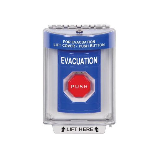 Standard Labeling, Buttons With Universal Stopper Flush, Momentary Illuminated, Blue, SS2435EV-EN