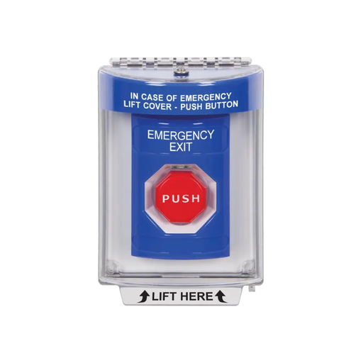 Standard Labeling, Buttons With Universal Stopper Flush, Momentary Illuminated, Blue, SS2435EX-EN