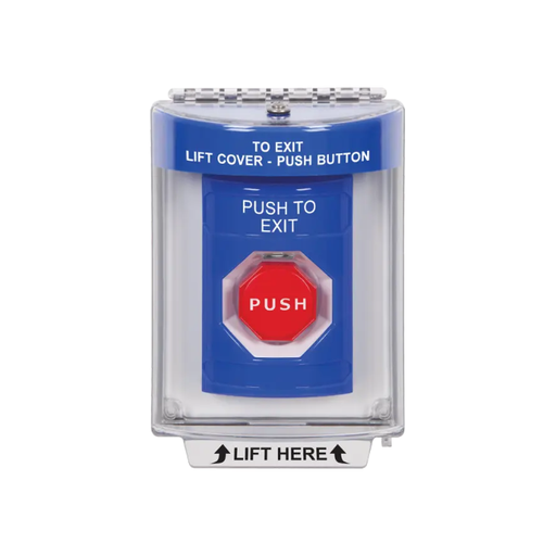 Standard Labeling, Buttons With Universal Stopper Flush, Momentary Illuminated, Blue, SS2435PX-EN