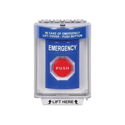 Standard Labeling, Buttons With Universal Stopper Flush, Pneumatic Illuminated, Blue, SS2438EM-EN