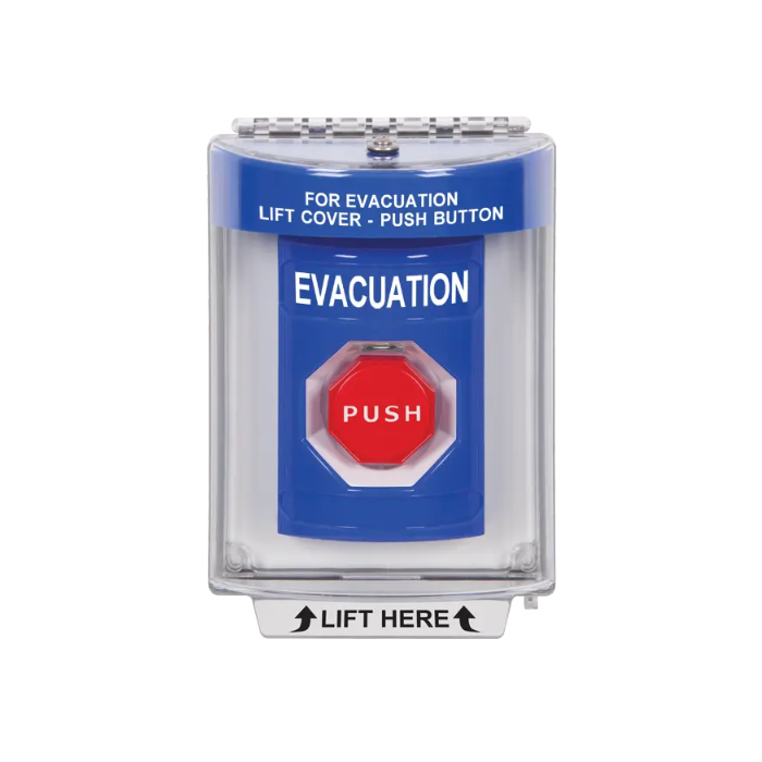 Standard Labeling, Buttons With Universal Stopper Flush, Pneumatic Illuminated, Blue, SS2438EV-EN