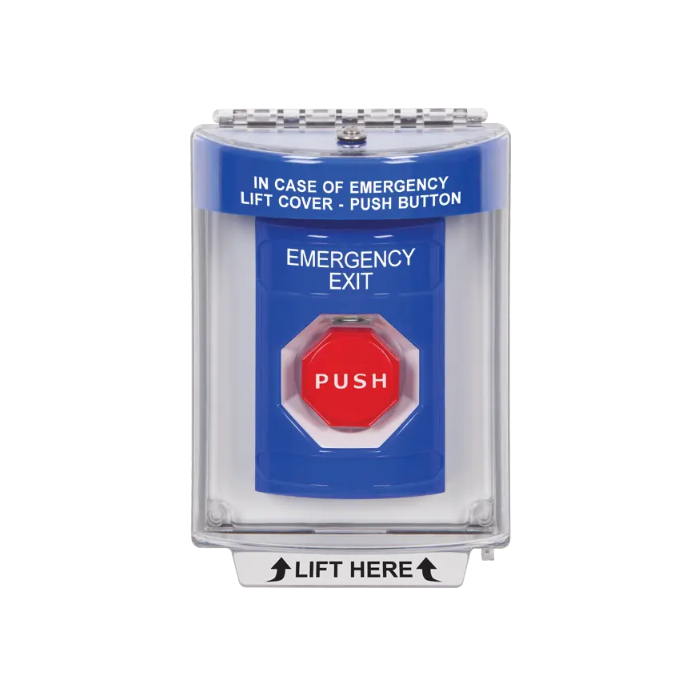 Standard Labeling, Buttons With Universal Stopper Flush, Pneumatic Illuminated, Blue, SS2438EX-EN