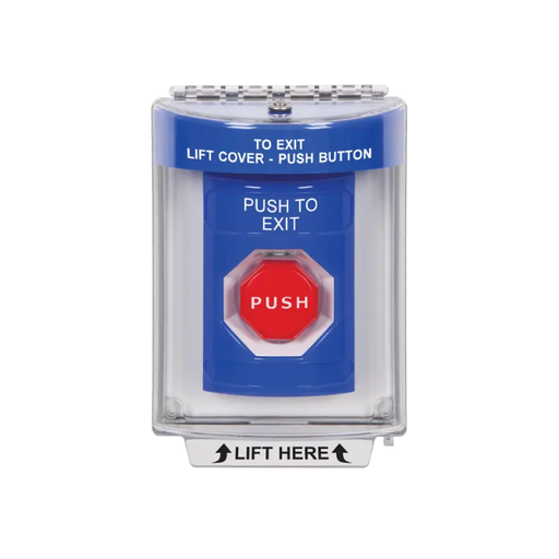 Standard Labeling, Buttons With Universal Stopper Flush, Pneumatic Illuminated, Blue, SS2438PX-EN