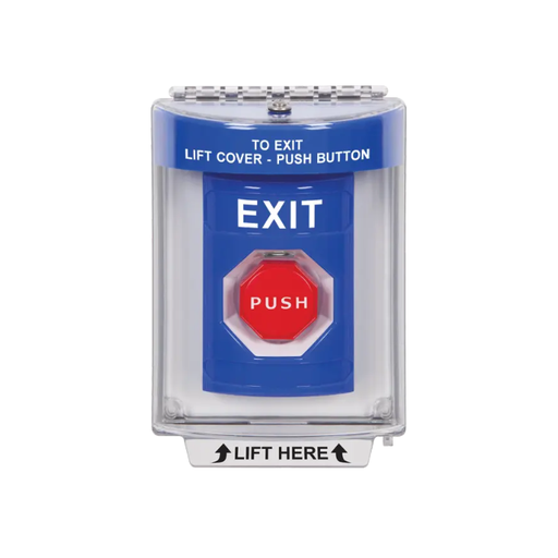 Standard Labeling, Buttons With Universal Stopper Flush, Pneumatic Illuminated, Blue, SS2438XT-EN