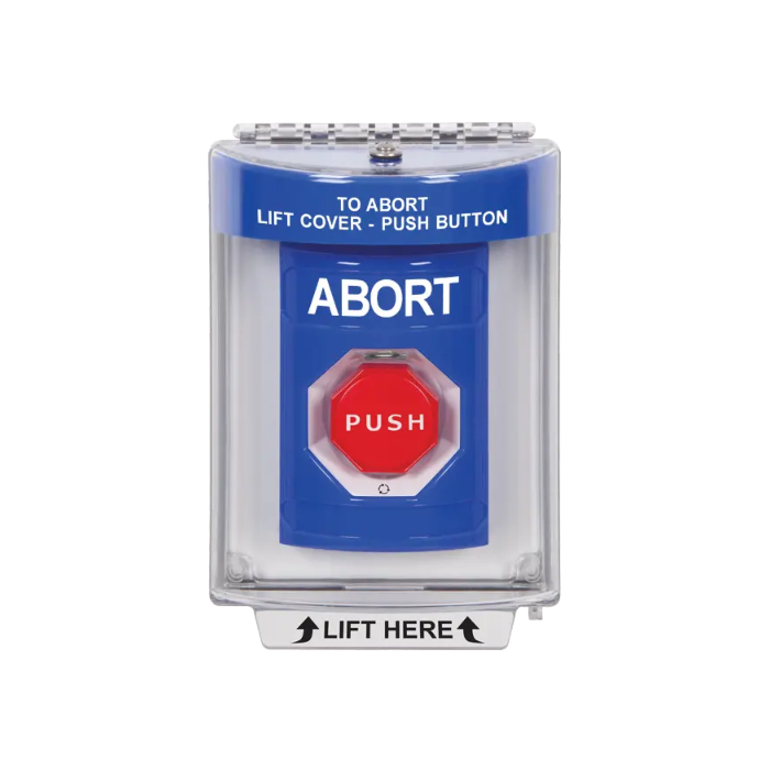 Standard Labeling, Buttons With Universal Stopper Flush, Turn To Reset Illuminated, Blue, SS2439AB-EN