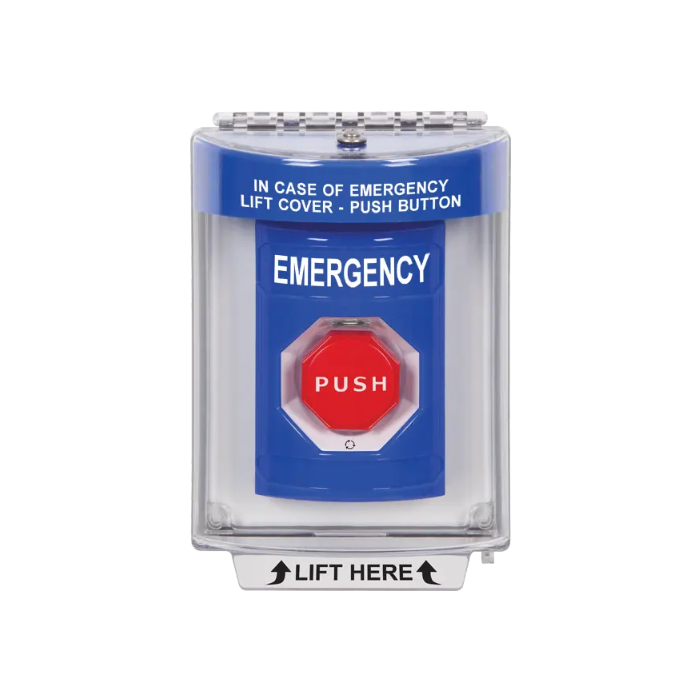 Standard Labeling, Buttons With Universal Stopper Flush, Turn To Reset Illuminated, Blue, SS2439EM-EN