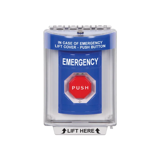 Standard Labeling, Buttons With Universal Stopper Flush, Turn To Reset Illuminated, Blue, SS2439EM-EN
