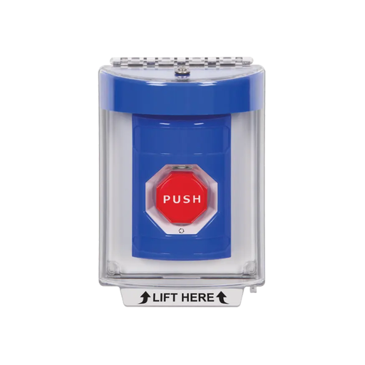 Standard Labeling, Buttons With Universal Stopper Flush, Turn To Reset Illuminated, Blue, SS2439NT-EN