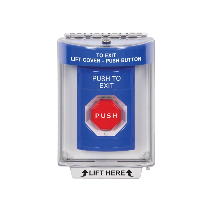 Standard Labeling, Buttons With Universal Stopper Flush, Turn To Reset Illuminated, Blue, SS2439PX-EN