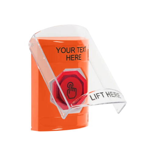 Custom Labeling, Buttons With Shield, Momentary Illuminated Button, Orange, SS2526ZA-EN
