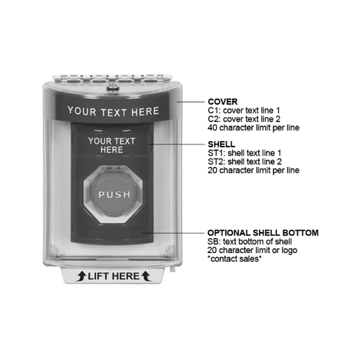 Custom Labeling, Buttons With Universal Stopper Flush, Key To Reset Illuminated, Orange, SS2532ZA-EN