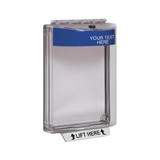 Universal Stopper® with Horn, Flush, Custom Label, Blue, STI-13020CB