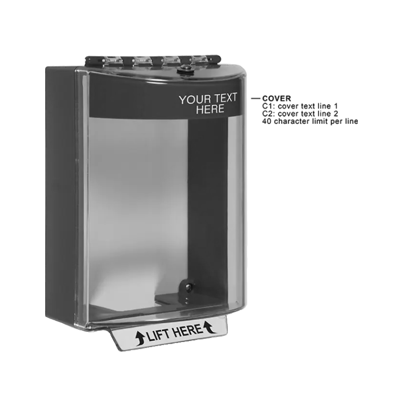 Label Stopper Universal Stopper® without Horn, Surface Mount, Custom Label, White ...