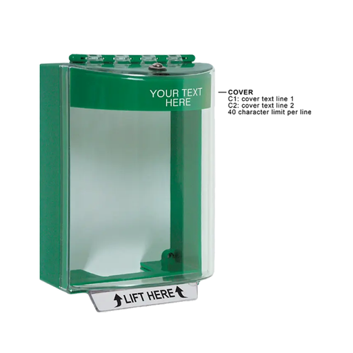 Universal Stopper® without Horn, Surface Mount, Custom Label, Green, STI-13210CG