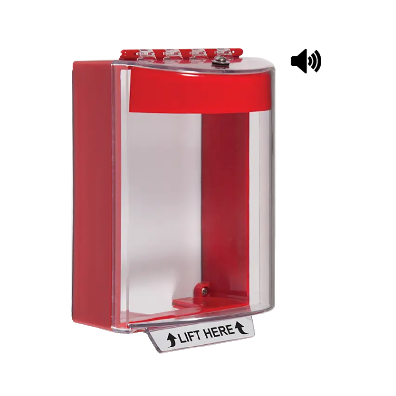 Universal Stopper® with Horn, Surface Mount, No Label, Red, STI-13220NR