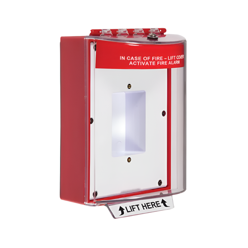Universal Stopper® without Horn, Enclosed Back Box, Sealed Mounting Plate, Fire Label, STI-13410FR
