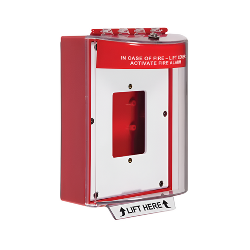 Universal Stopper® without Horn, Enclosed Back Box, Open Mounting Plate, Fire Label, STI-13510FR