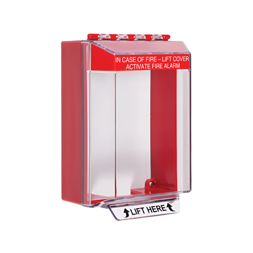 Universal Stopper® Low Profile, without Horn, Surface Mount, Fire Label, STI-14210FR