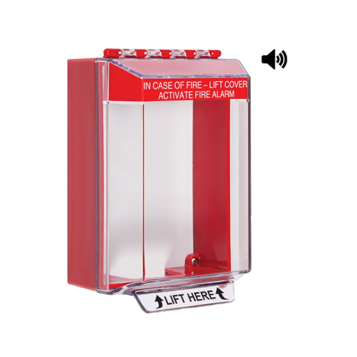 Universal Stopper® Low Profile, Horn, Surface Mount, Fire Label, STI-14220FR