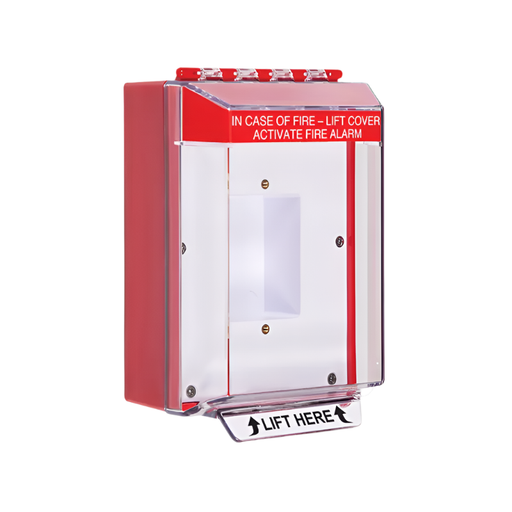 Universal Stopper® Low Profile, without Horn, Enclosed Back Box, Sealed Mounting Plate, Fire Label, STI-14410FR