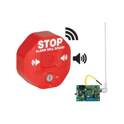 Wireless Exit Stopper® Multifunction Door Alarm with Single Channel Slave Receiver, STI-6400WIR9