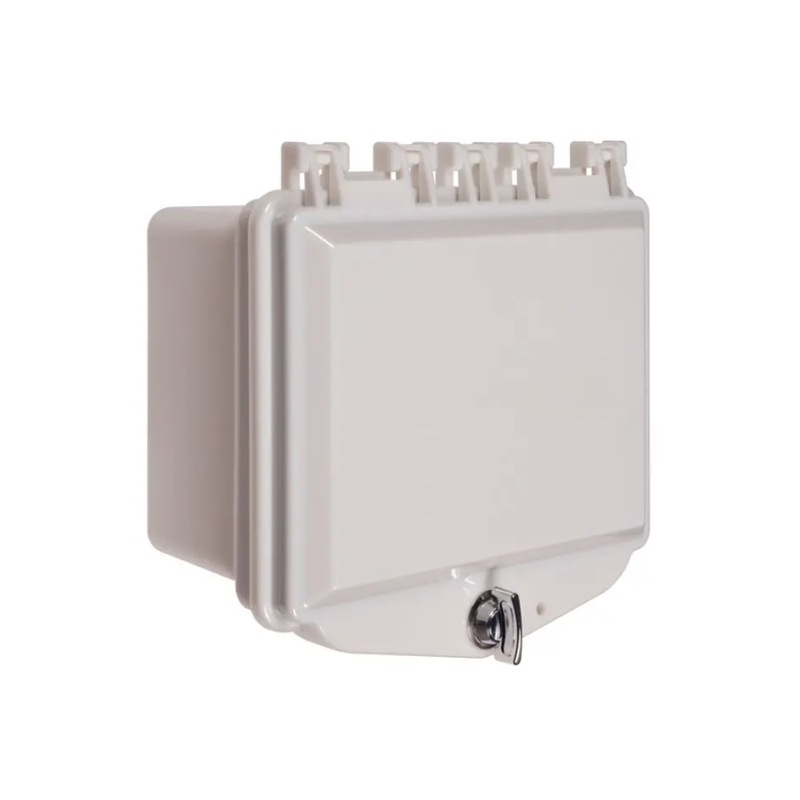 Polycarbonate Enclosure with Enclosed Deep White Back Box and Exterior Thumb Lock, STI-7511A-OW