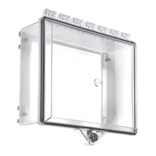 Protective Cabinet with Open Backbox and Key Lock - Clear, STI-7520OB