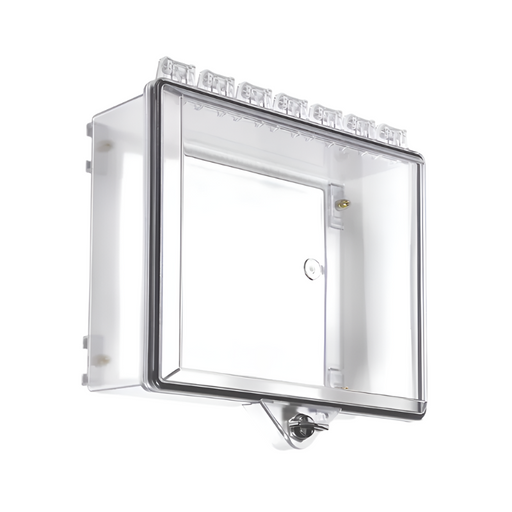 Protective Cabinet with Open Backbox and Thumb Lock - Clear, STI-7521OB
