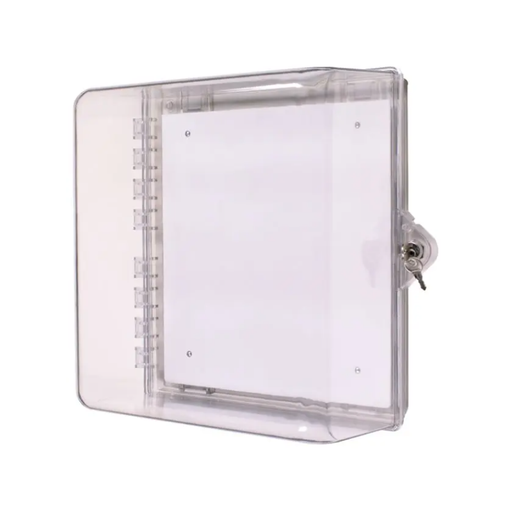 Protective Cabinet, Polycarbonate with Backplate and Key Lock - Clear, STI-7530