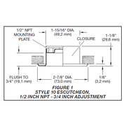 Tyco Style 10 Recessed Fire Sprinkler Escutcheon,  1/2" NPT, Brass, 56-701-2-010 - WeSupplyIt.com
