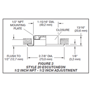 Tyco Style 20 Recessed Fire Sprinkler Escutcheon 1/2" NPT, Stainless Steel White, 56-705-0-010 - WeSupplyIt.com