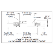 Tyco Style 30 Recessed Fire Sprinkler Escutcheon 3/4" NPT, Stainless Steel White, 56-705-0-011 - WeSupplyIt.com