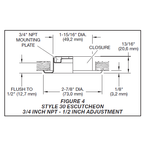Tyco Style 30 Recessed Fire Sprinkler Escutcheon 3/4" NPT, Stainless Steel White, 56-705-0-011 - WeSupplyIt.com