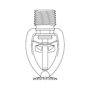 Tyco® TY3221, Model TY-FRL, 5.6K, Pendent, QR, 1/2" NPT, Brass, 212 Degree, 58-982-1-212, Fire Sprinkler Head