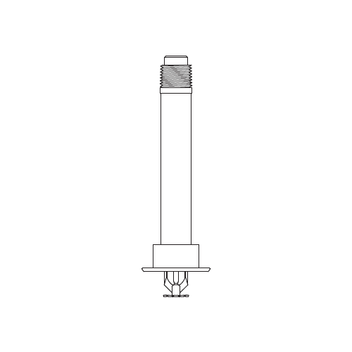 Tyco® TY3255, Model DS-1, Dry, Standard Coverage, Pendent With Recessed Escutcheon, 5.6K, SR, 1” NPT, Brass, 135 Degree, 8” Length, 60-970-2-080, Fire Sprinkler Head