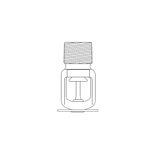 Tyco® TY3302, Series EC-5, 5.6K, Horizontal Sidewall, Light Hazard, Extended Coverage, SR/QR, 1/2" NPT, Chrome, 200 Degree, 51-053-9-200, Fire Sprinkler Head