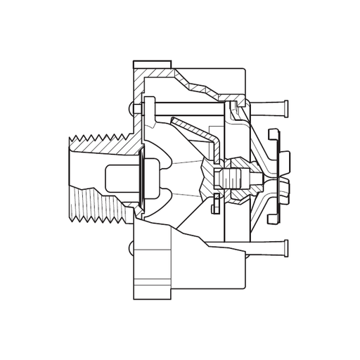 Tyco® TY3521, Series RFII, Royal Flush II, 5.6K, Concealed, Horizontal Sidewall, QR, 1/2" NPT, Brass, 160 Degree, 50-550-1-165, Fire Sprinkler Head