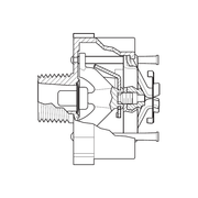 Tyco® TY3521, Series RFII, Royal Flush II, 5.6K, Concealed, Horizontal Sidewall, QR, 1/2" NPT, Brass, 212 Degree, 50-550-1-212, Fire Sprinkler Head